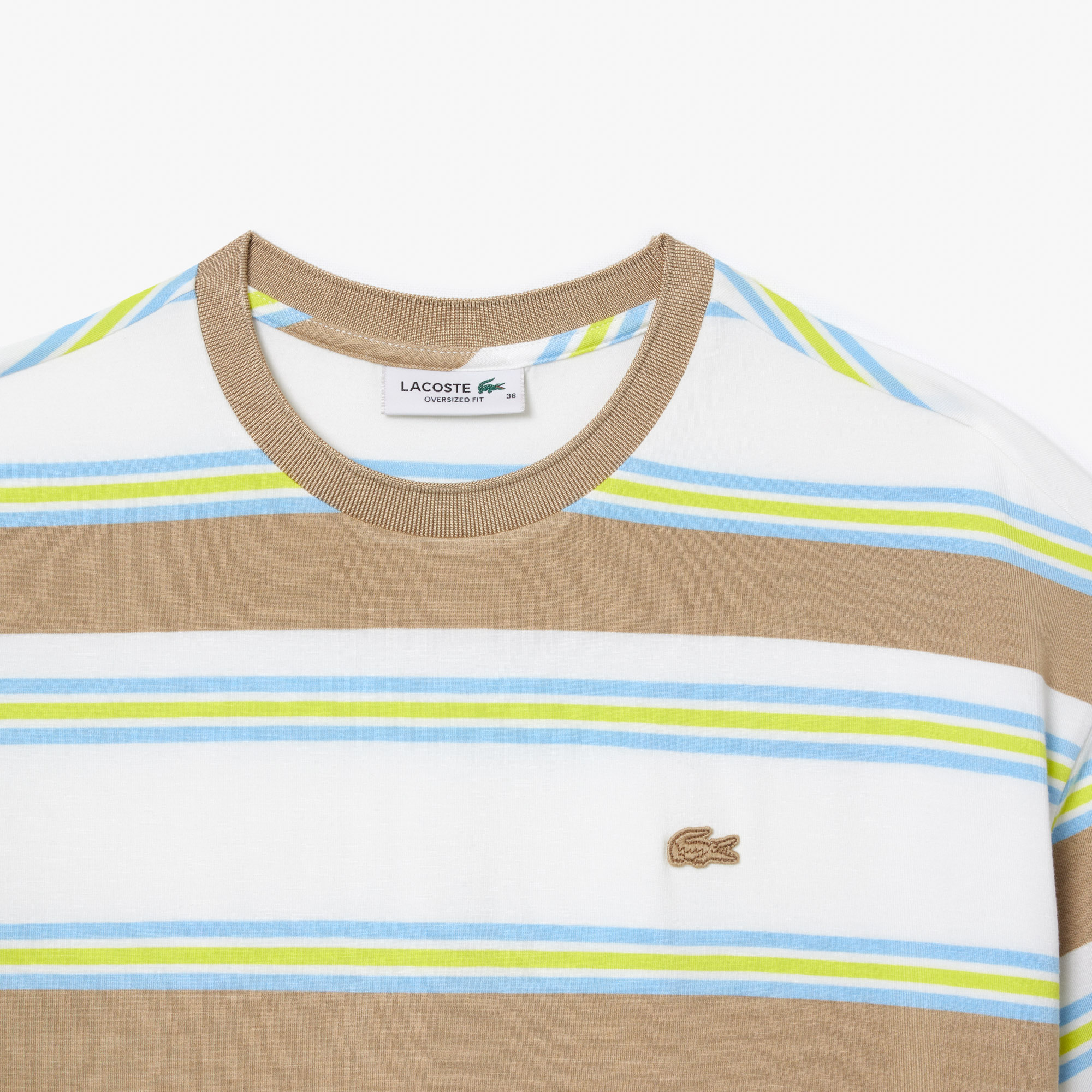 Áo Thun Lacoste Nữ Oversize Kẻ Sọc Chất Liệu Cotton