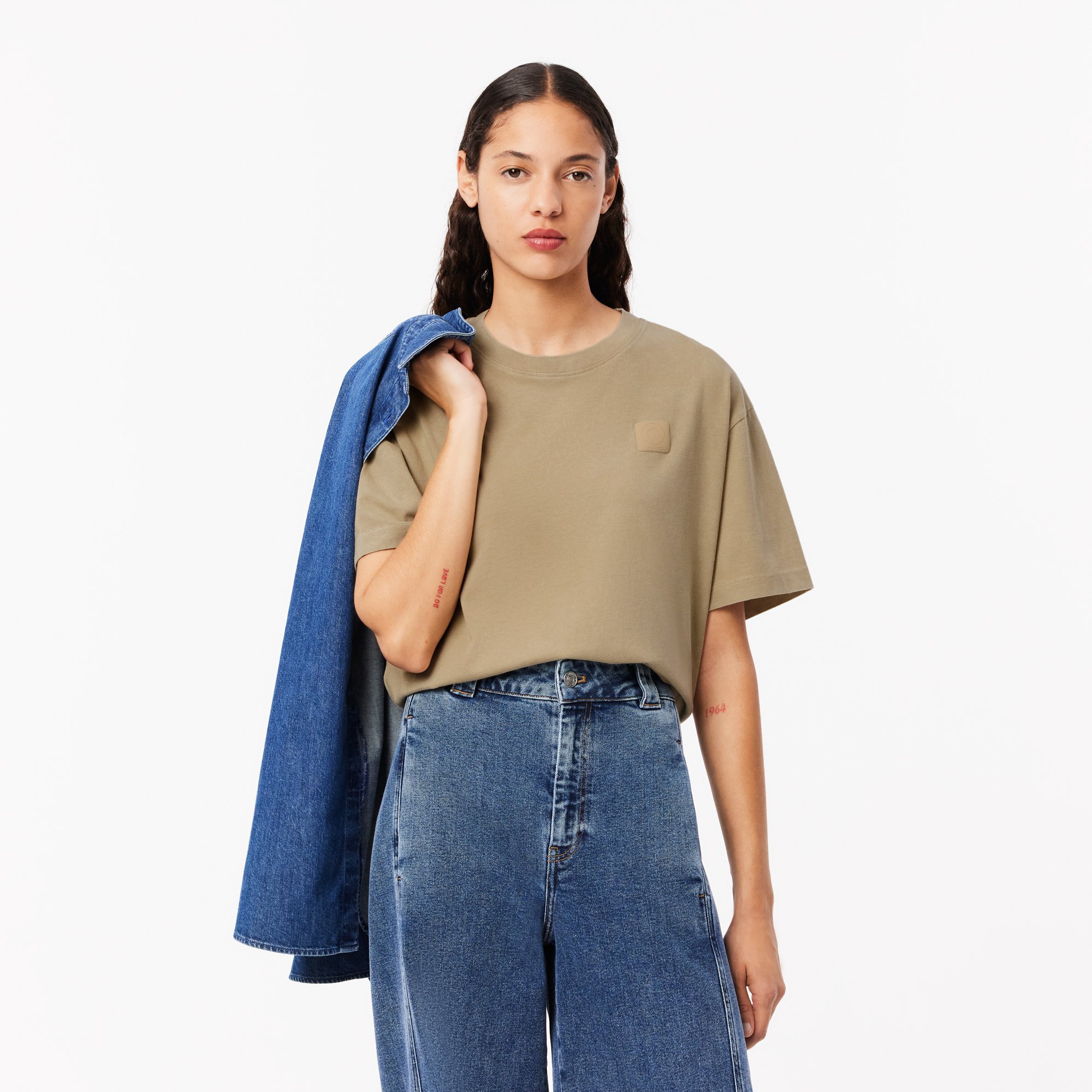 Áo Thun Lacoste Nữ Oversize Chất Liệu Cotton