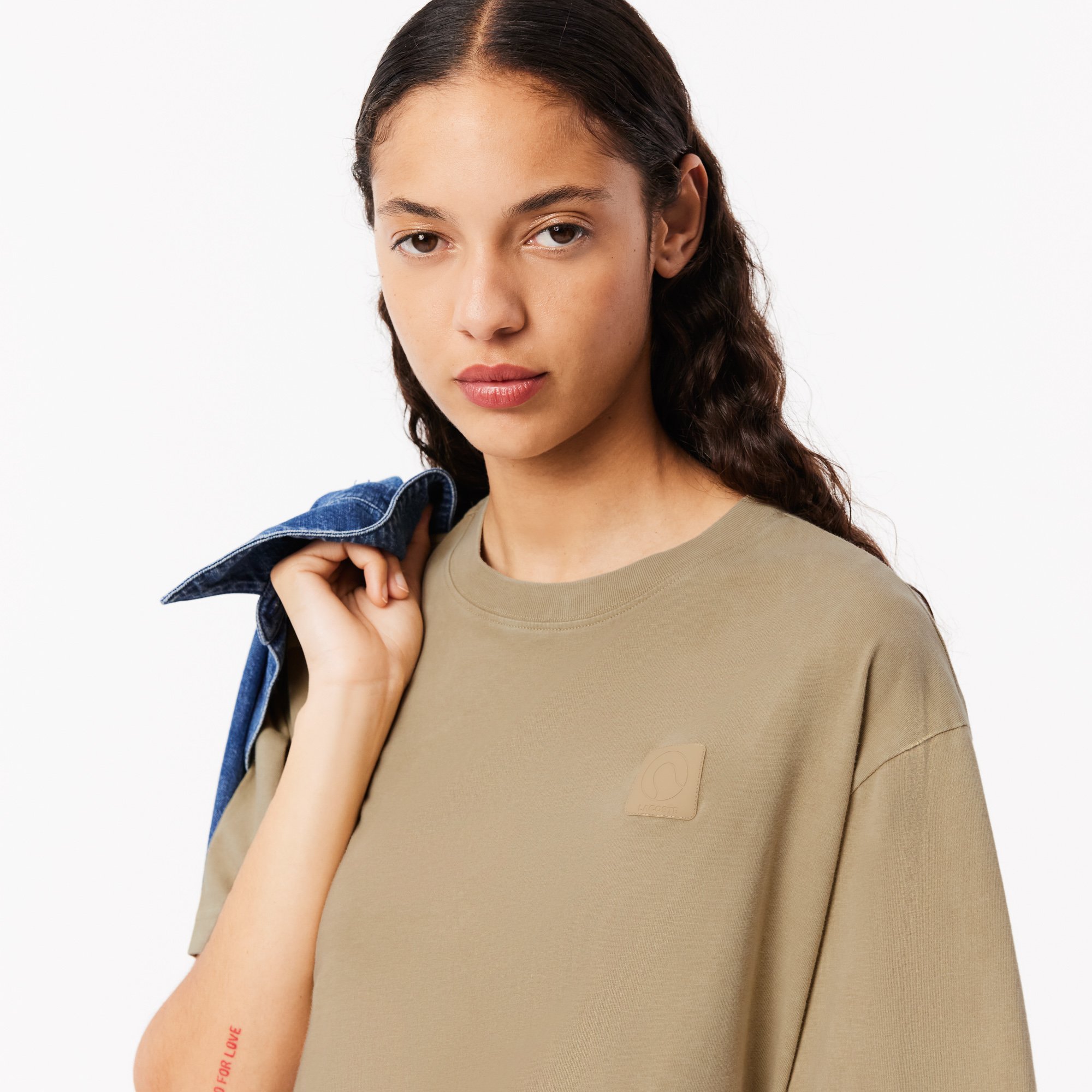 Áo Thun Lacoste Nữ Oversize Chất Liệu Cotton