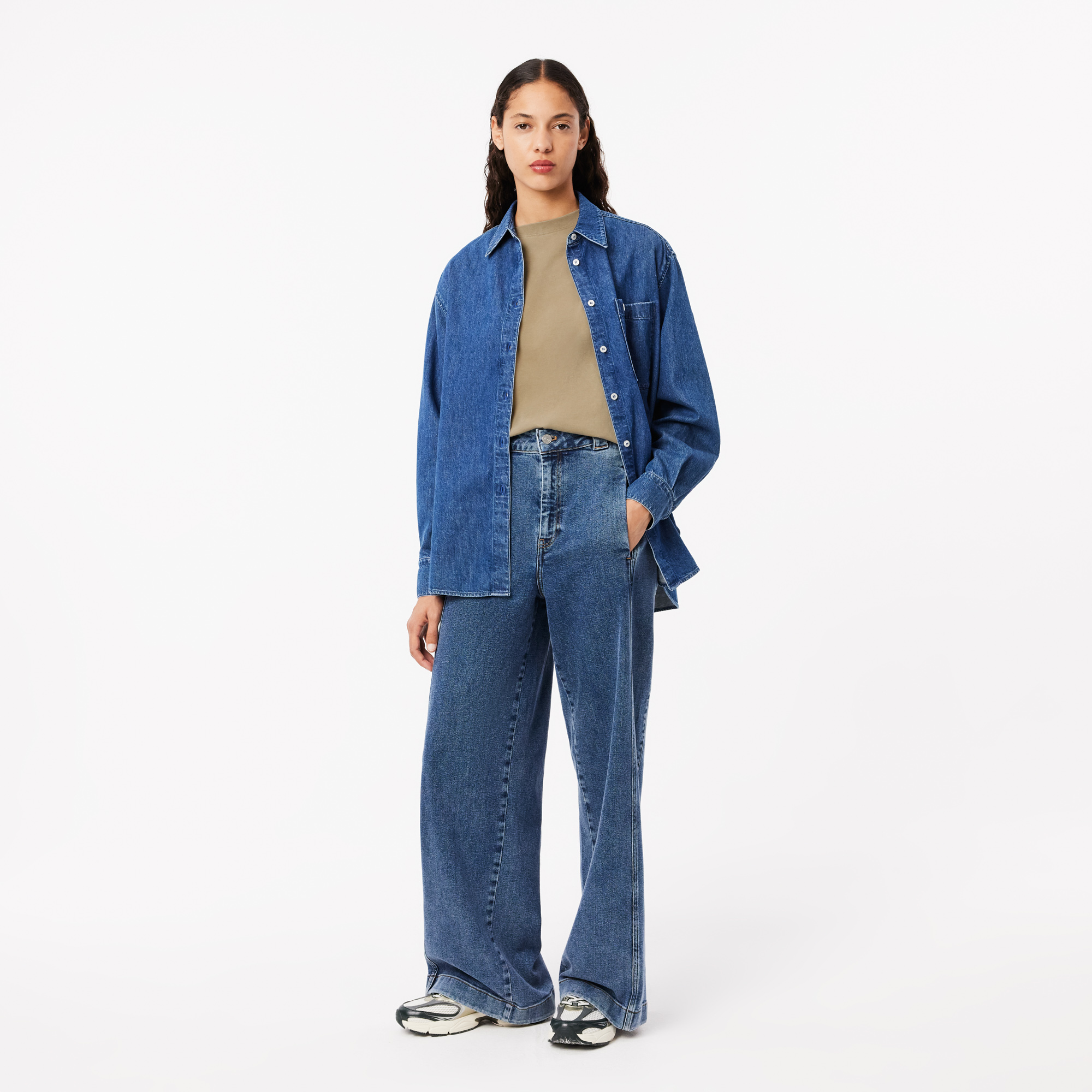 Áo Thun Lacoste Nữ Oversize Chất Liệu Cotton