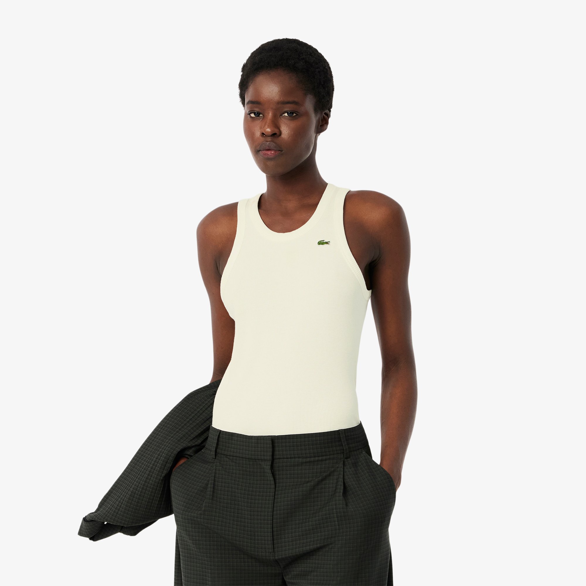 Áo Tank Top Lacoste Nữ Ôm Dáng Chất Liệu Cotton