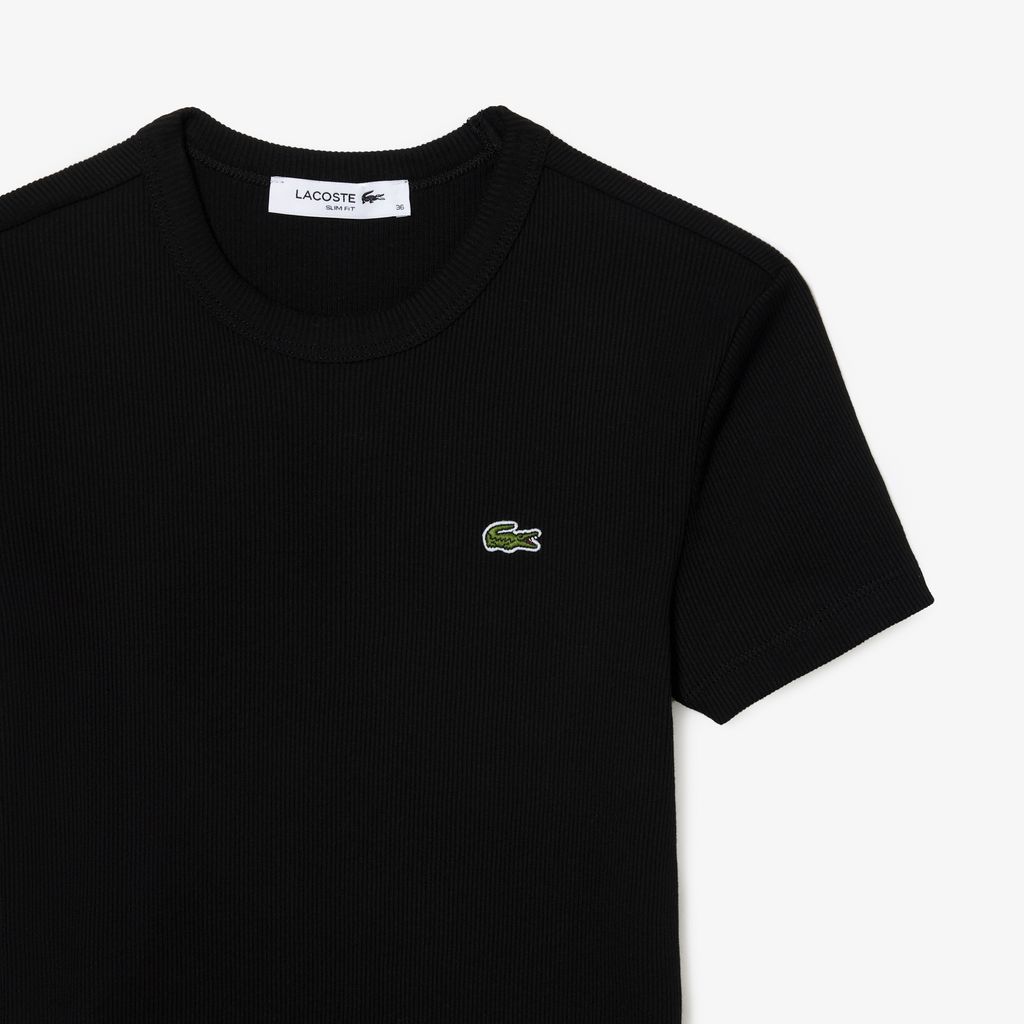 Áo Thun Lacoste Nữ Ôm Dáng Chất Liệu Cotton Gân