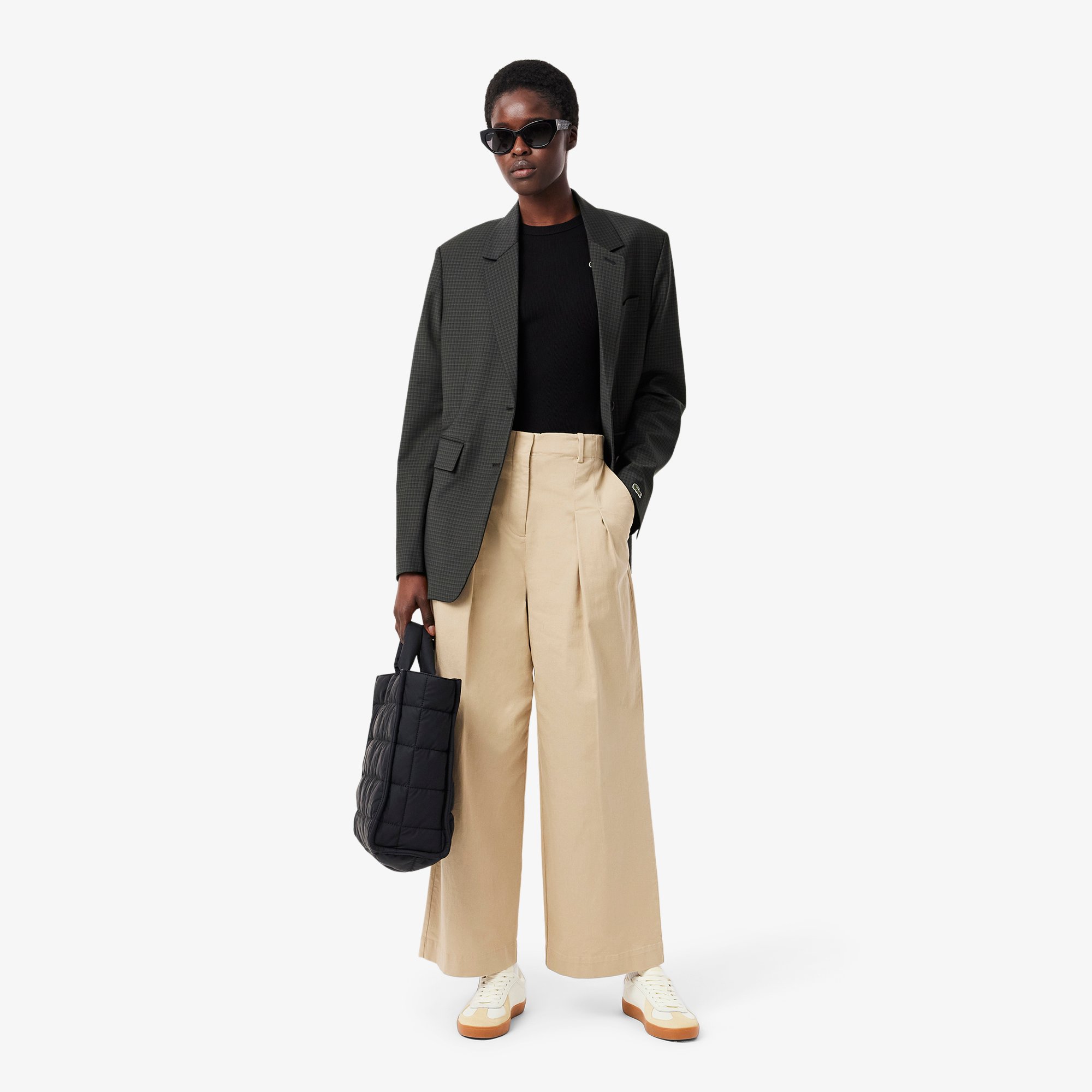 Áo Thun Lacoste Nữ Ôm Dáng Chất Liệu Cotton Gân