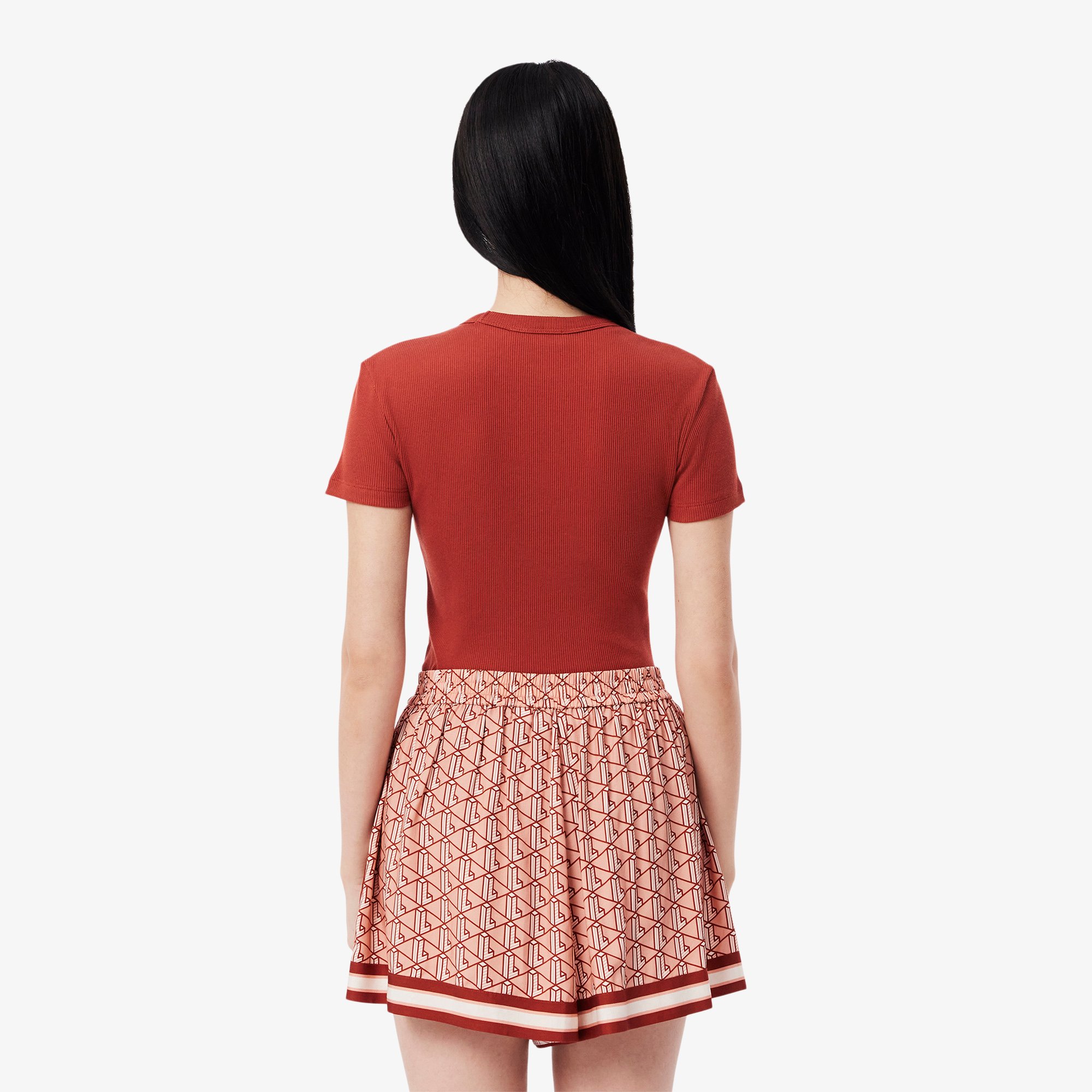 Áo Thun Lacoste Nữ Ôm Dáng Chất Liệu Cotton Gân