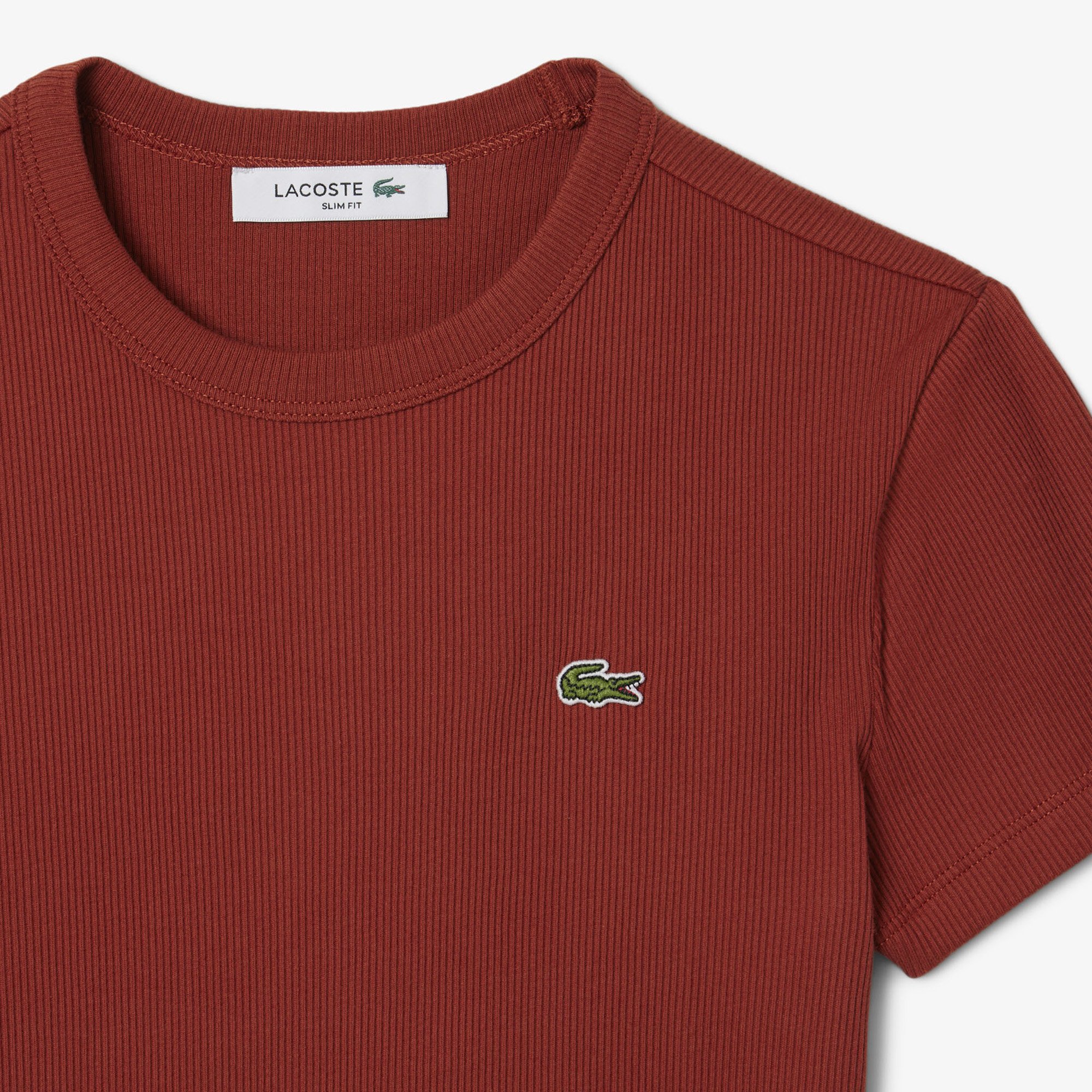 Áo Thun Lacoste Nữ Ôm Dáng Chất Liệu Cotton Gân