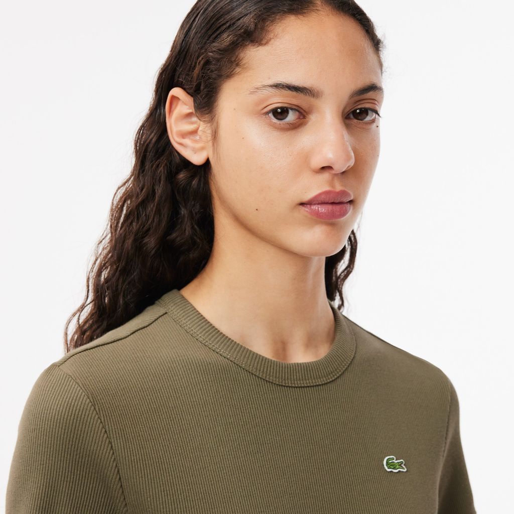 Áo Thun Lacoste Nữ Ôm Dáng Chất Liệu Cotton Gân