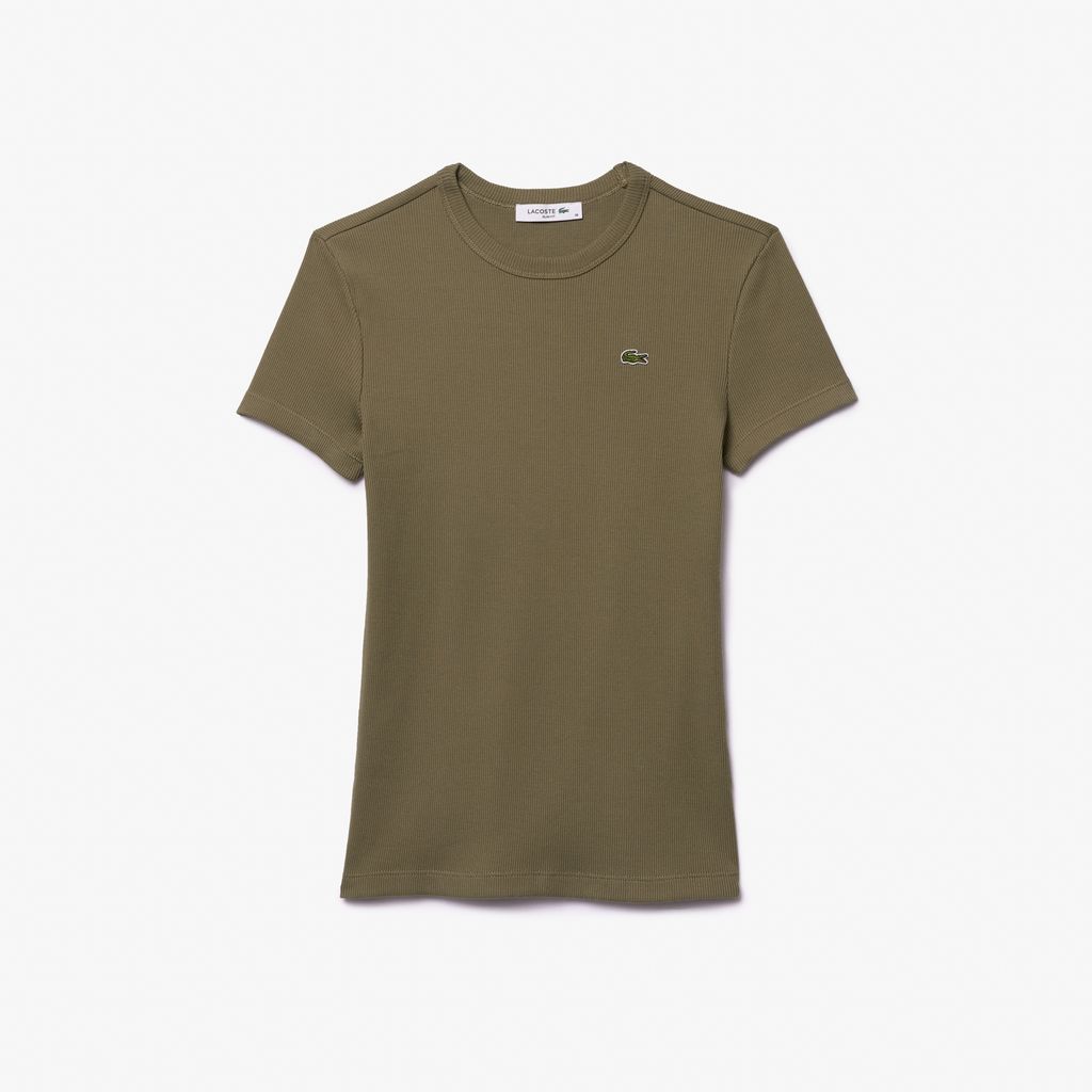 Áo Thun Lacoste Nữ Ôm Dáng Chất Liệu Cotton Gân