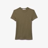 Áo Thun Lacoste Nữ Ôm Dáng Chất Liệu Cotton Gân
