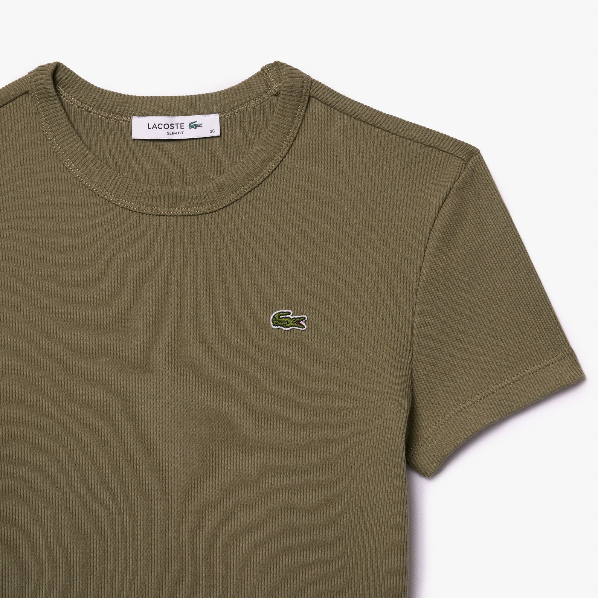 Áo Thun Lacoste Nữ Ôm Dáng Chất Liệu Cotton Gân