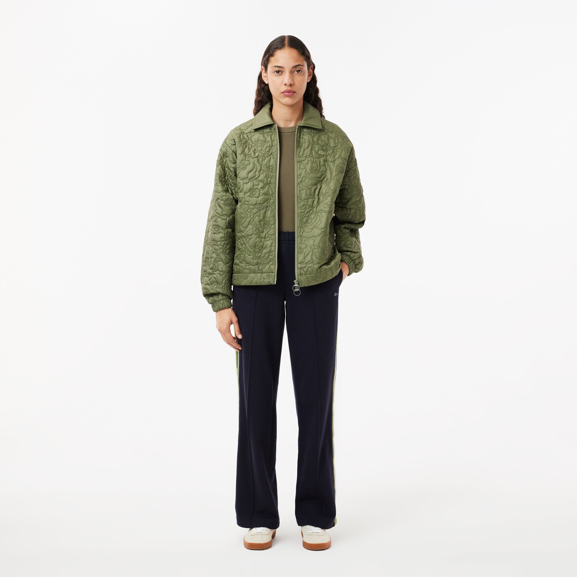 Áo Thun Lacoste Nữ Ôm Dáng Chất Liệu Cotton Gân