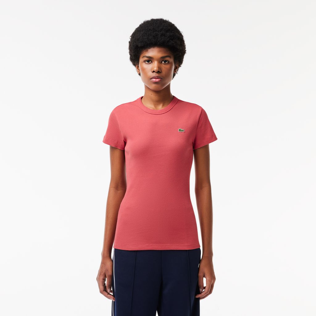 Áo Thun Lacoste Nữ Ôm Dáng Chất Liệu Cotton Gân