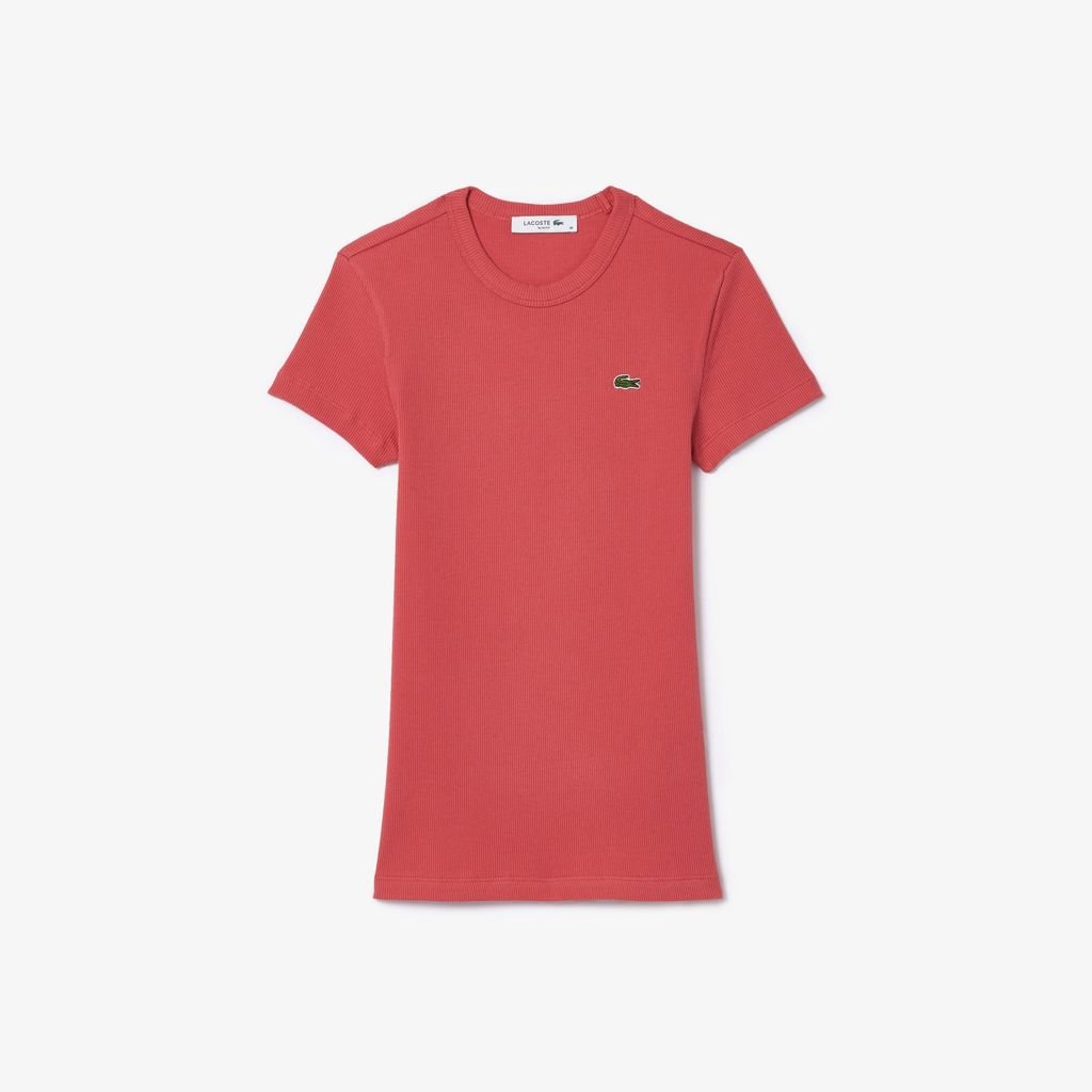 Áo Thun Lacoste Nữ Ôm Dáng Chất Liệu Cotton Gân