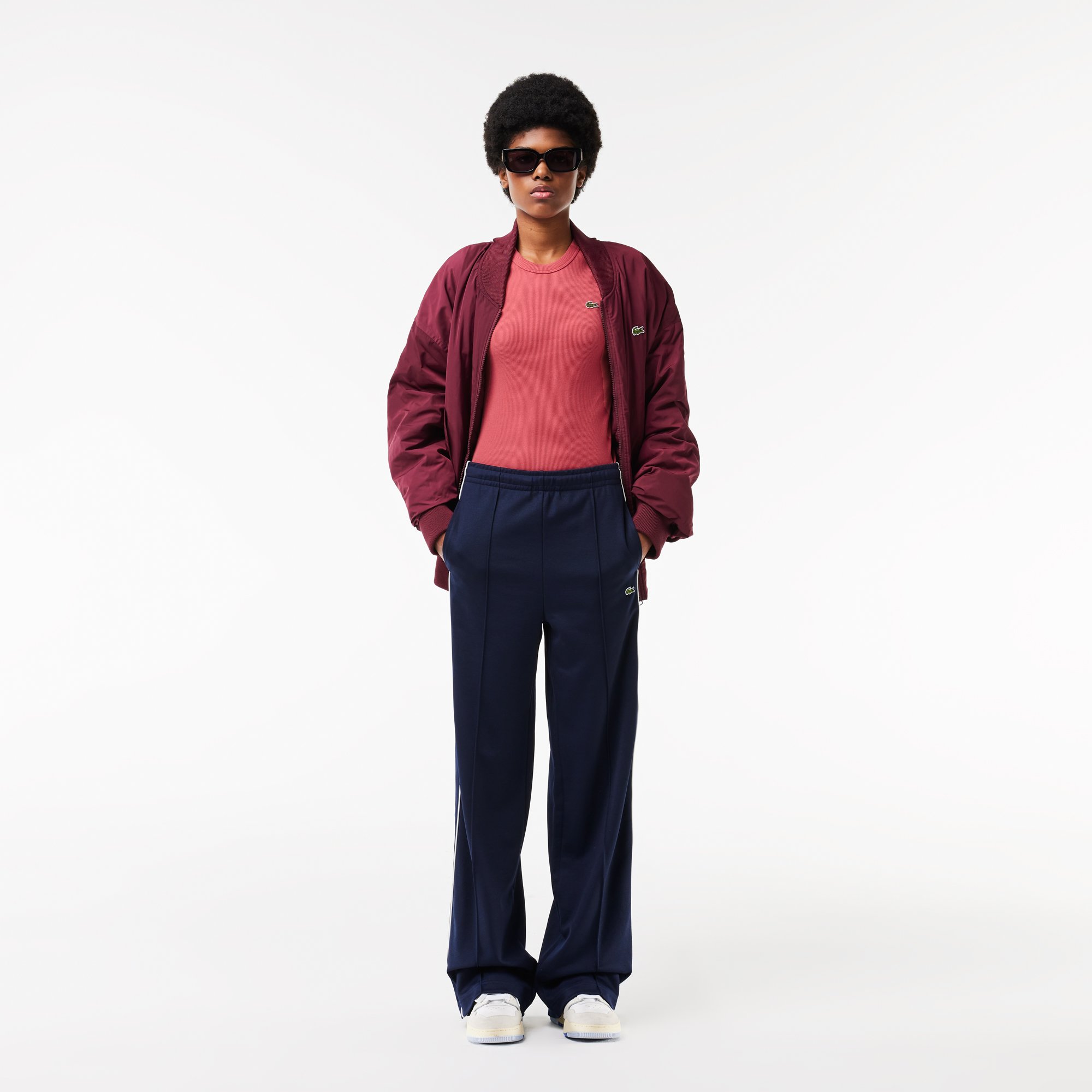 Áo Thun Lacoste Nữ Ôm Dáng Chất Liệu Cotton Gân