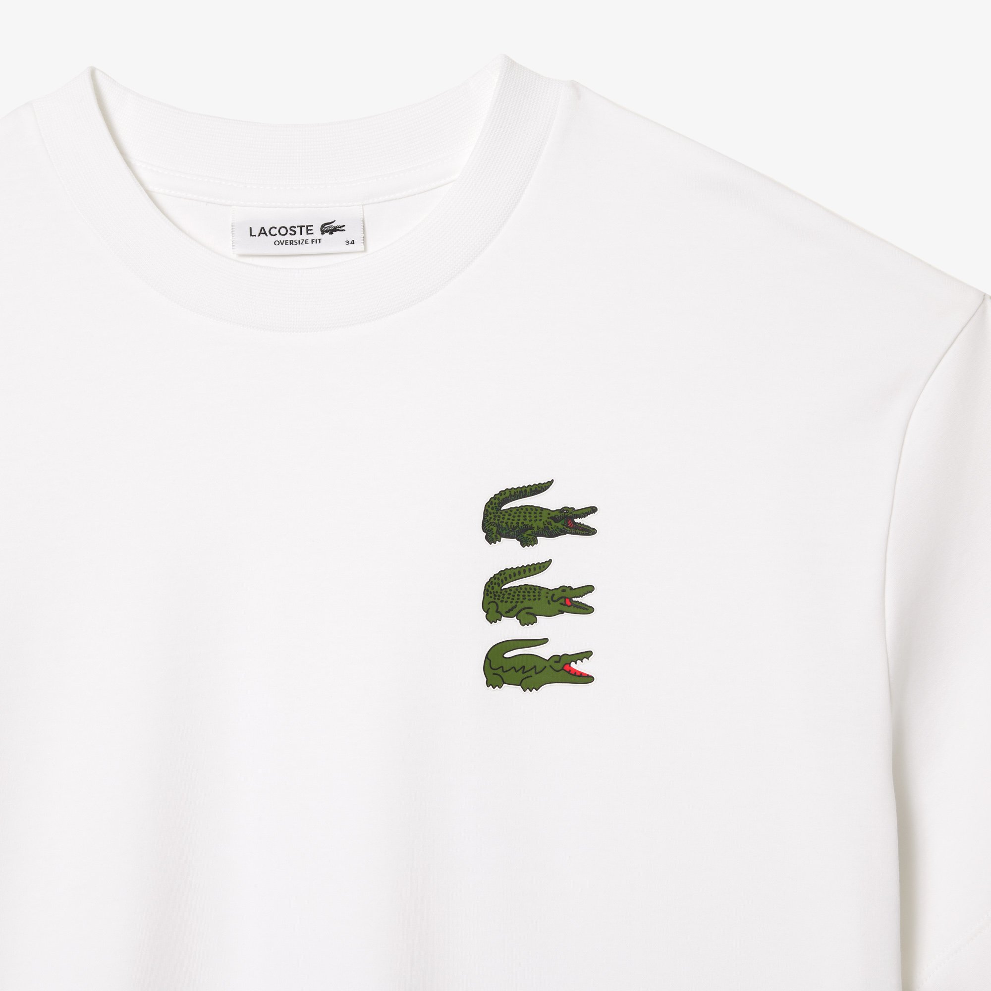 Áo Thun Lacoste Nữ Dáng Rộng Họa Tiết In Logo Cá Sấu