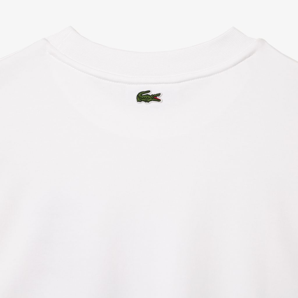 Áo Thun Lacoste Nữ Dáng Rộng Họa Tiết In Logo Cá Sấu