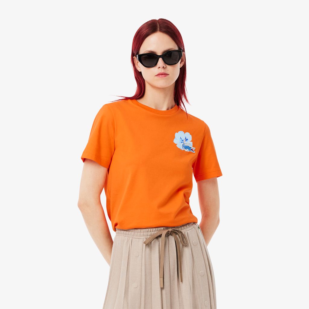 Áo Thun Lacoste Nữ Chất Liệu Cotton Họa Tiết Hoa