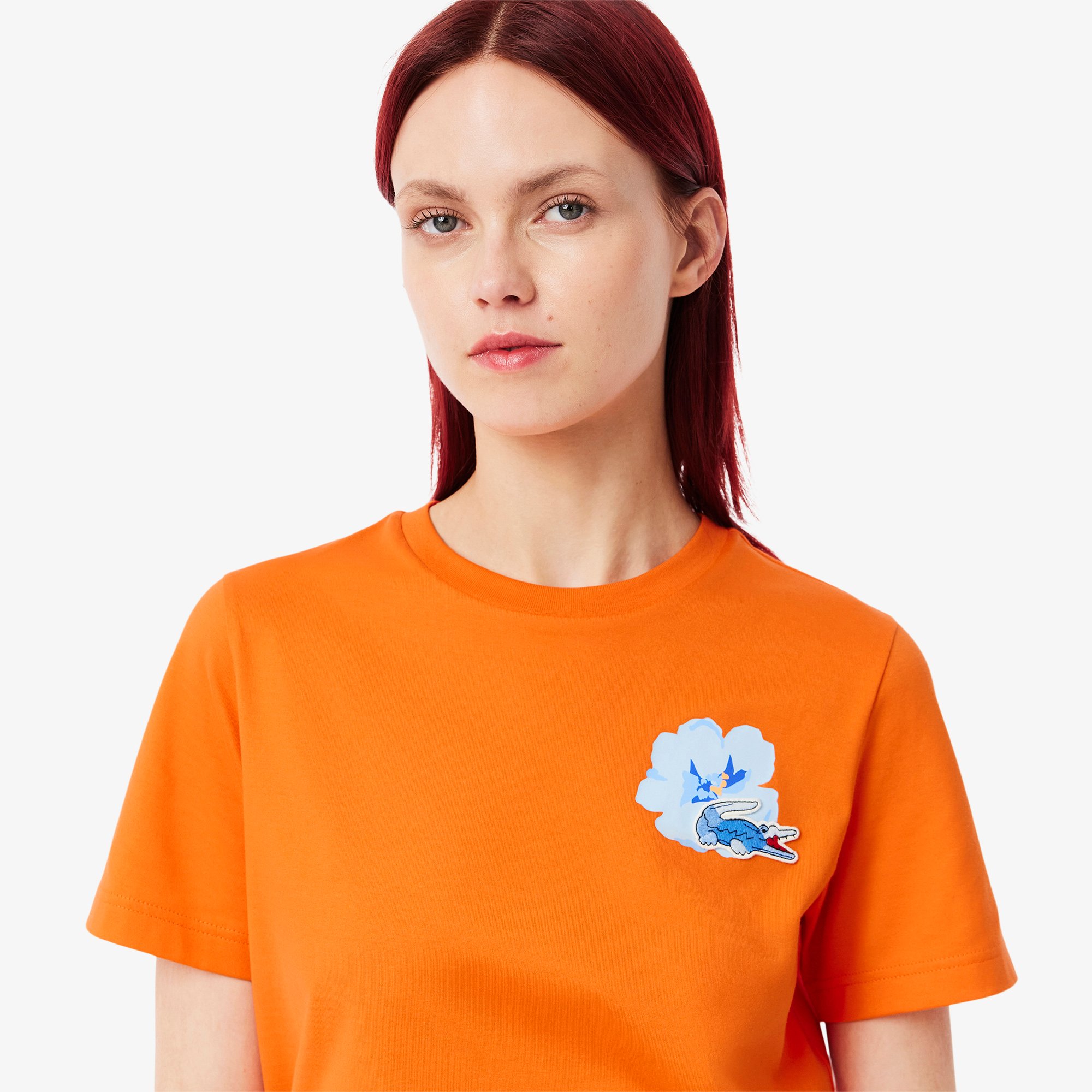 Áo Thun Lacoste Nữ Chất Liệu Cotton Họa Tiết Hoa