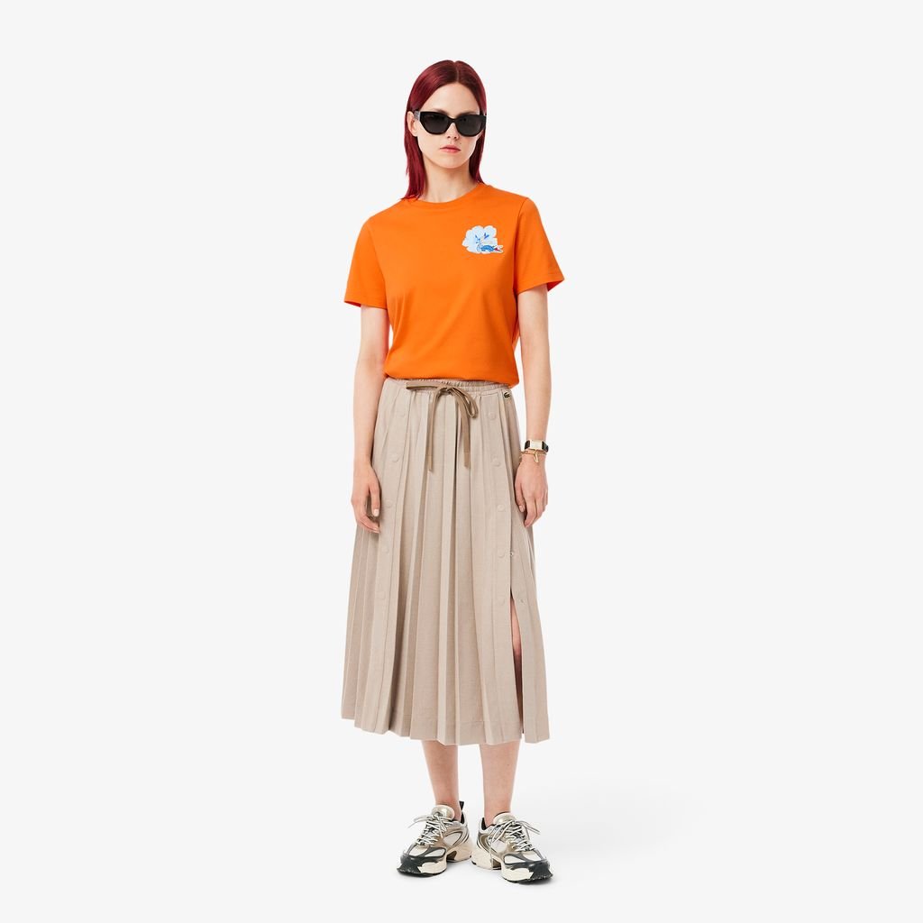 Áo Thun Lacoste Nữ Chất Liệu Cotton Họa Tiết Hoa