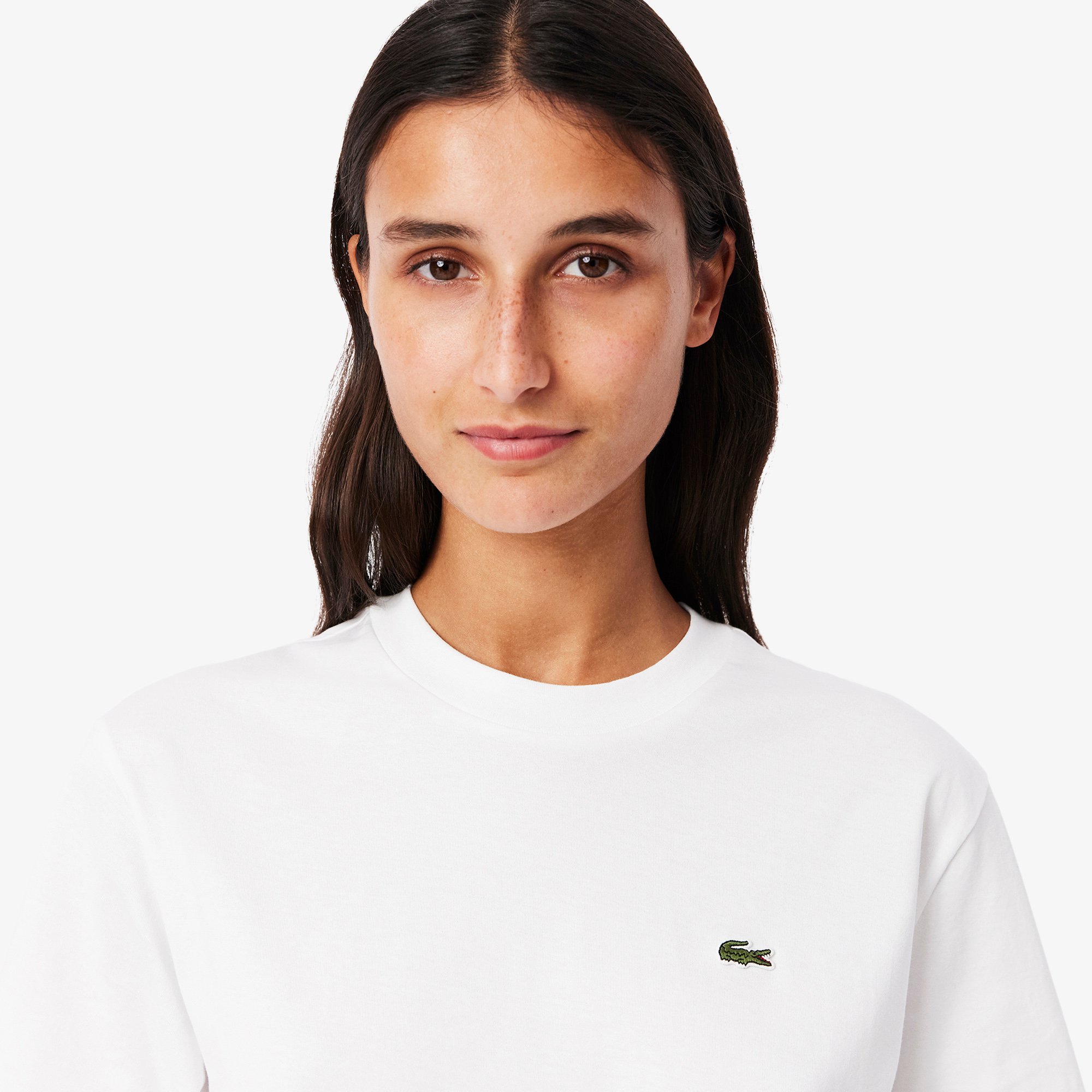 Áo Thun Lacoste Nữ Dáng Rộng Mái Chất Liệu Cotton Mềm