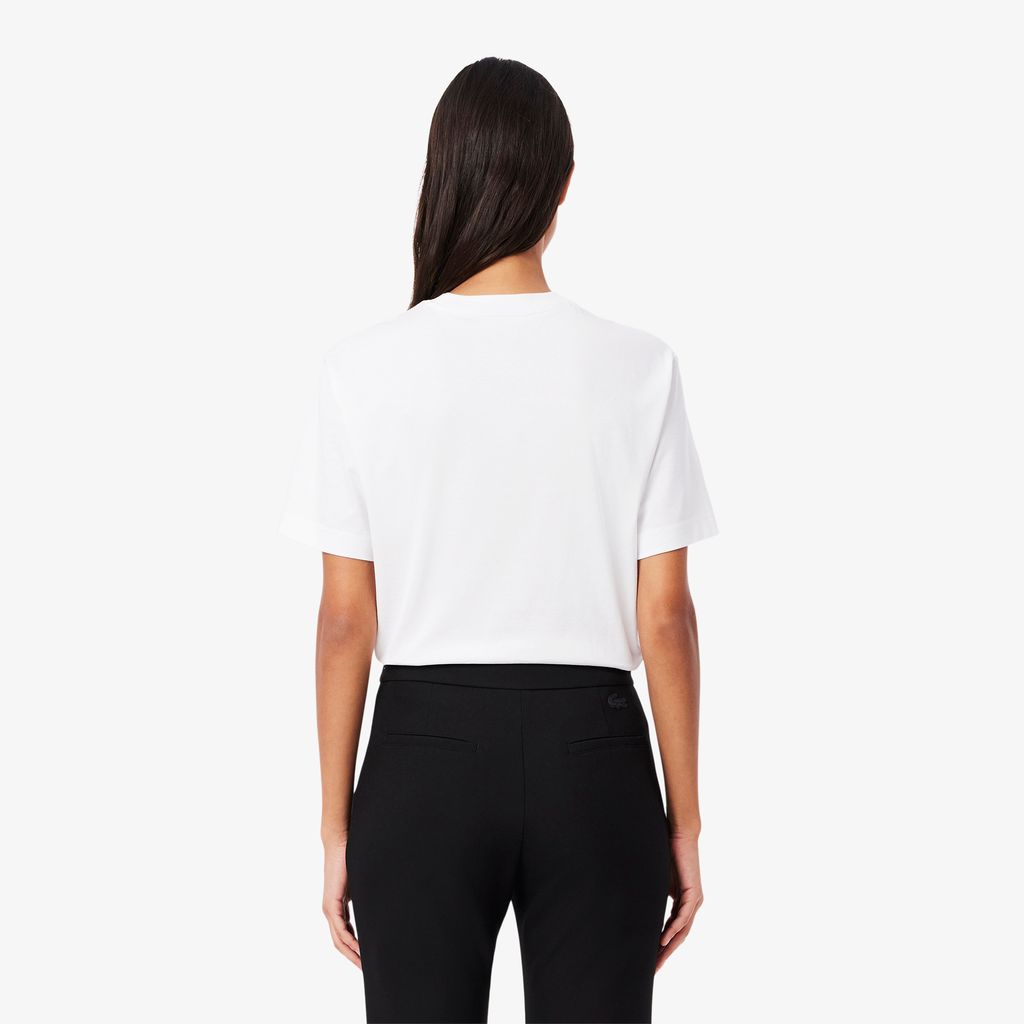 Áo Thun Lacoste Nữ Dáng Rộng Mái Chất Liệu Cotton Mềm