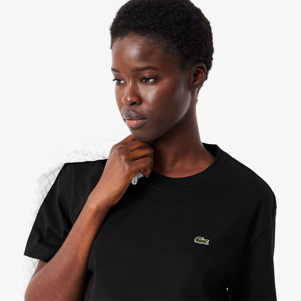 Áo Thun Lacoste Nữ Dáng Rộng Mái Chất Liệu Cotton Mềm