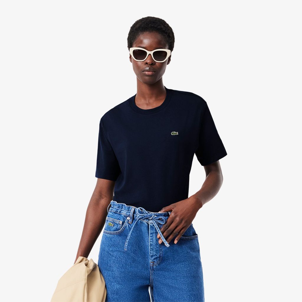 Áo Thun Lacoste Nữ Dáng Rộng Mái Chất Liệu Cotton Mềm