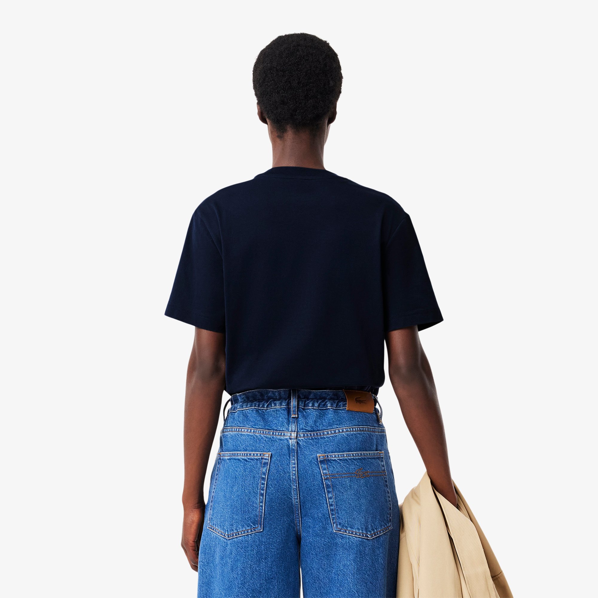 Áo Thun Lacoste Nữ Dáng Rộng Mái Chất Liệu Cotton Mềm