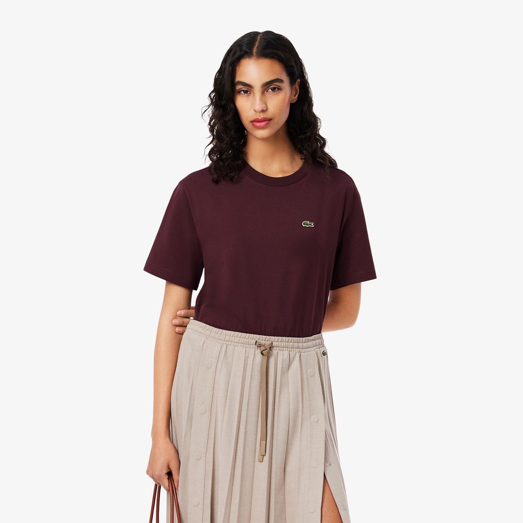 Áo Thun Lacoste Nữ Dáng Rộng Mái Chất Liệu Cotton Mềm