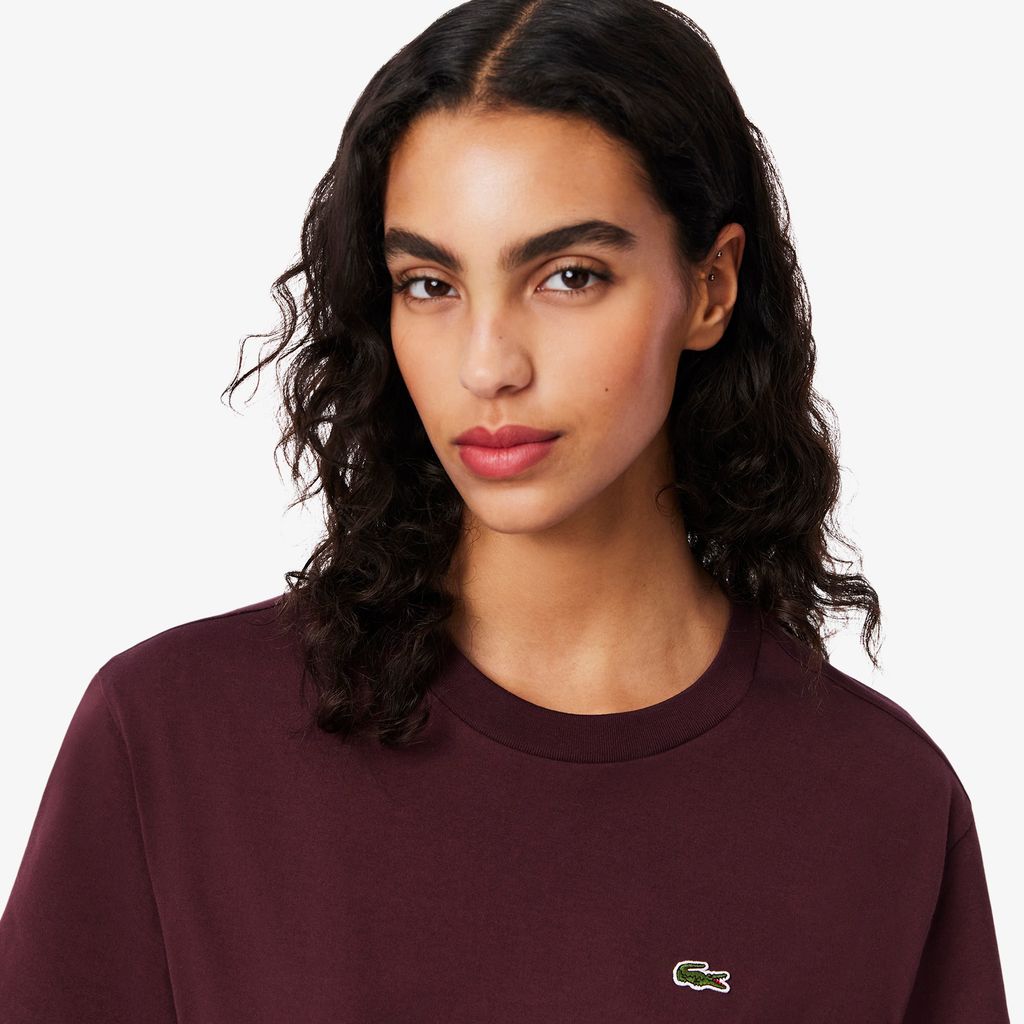 Áo Thun Lacoste Nữ Dáng Rộng Mái Chất Liệu Cotton Mềm