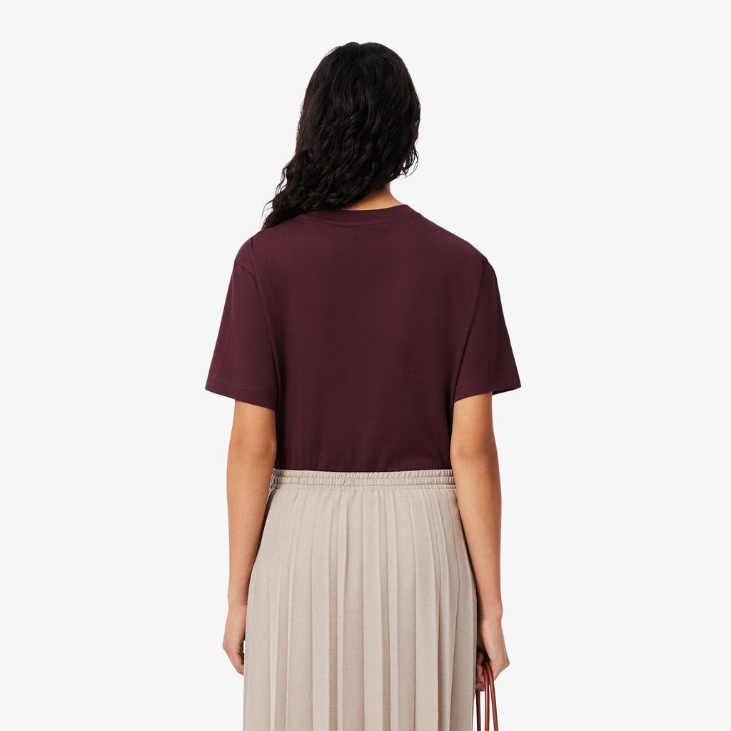 Áo Thun Lacoste Nữ Dáng Rộng Mái Chất Liệu Cotton Mềm
