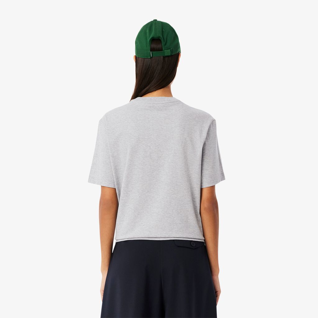 Áo Thun Lacoste Nữ Dáng Rộng Mái Chất Liệu Cotton Mềm