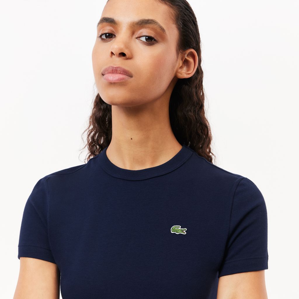 Áo Thun Lacoste Nữ Ôm Dáng Chất Liệu Cotton Co Dãn