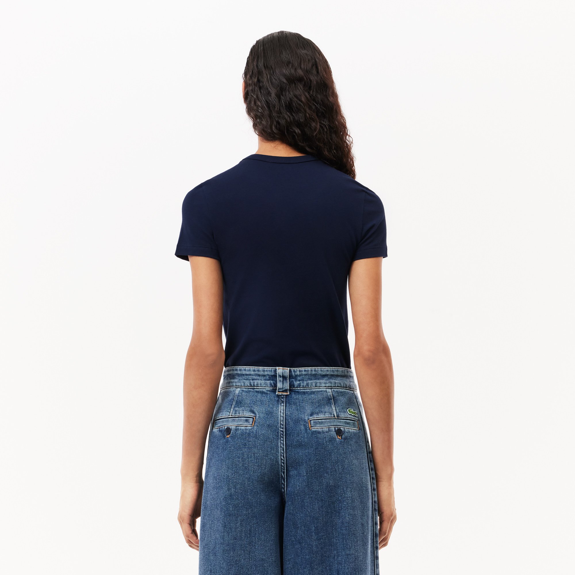 Áo Thun Lacoste Nữ Ôm Dáng Chất Liệu Cotton Co Dãn