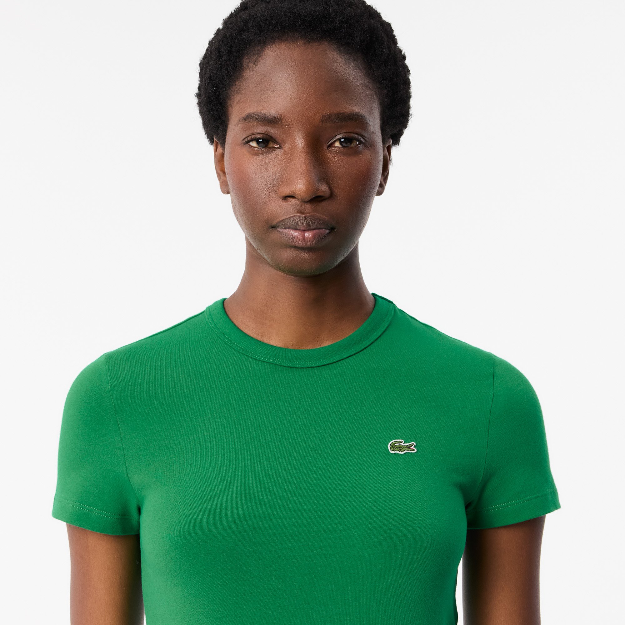 Áo Thun Lacoste Nữ Ôm Dáng Chất Liệu Cotton Co Dãn