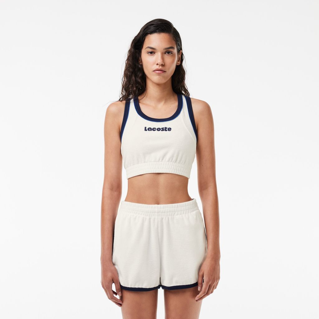 Áo Ngực Thể Thao Lacoste Nữ Thêu Logo Chất Liệu Terry Cotton