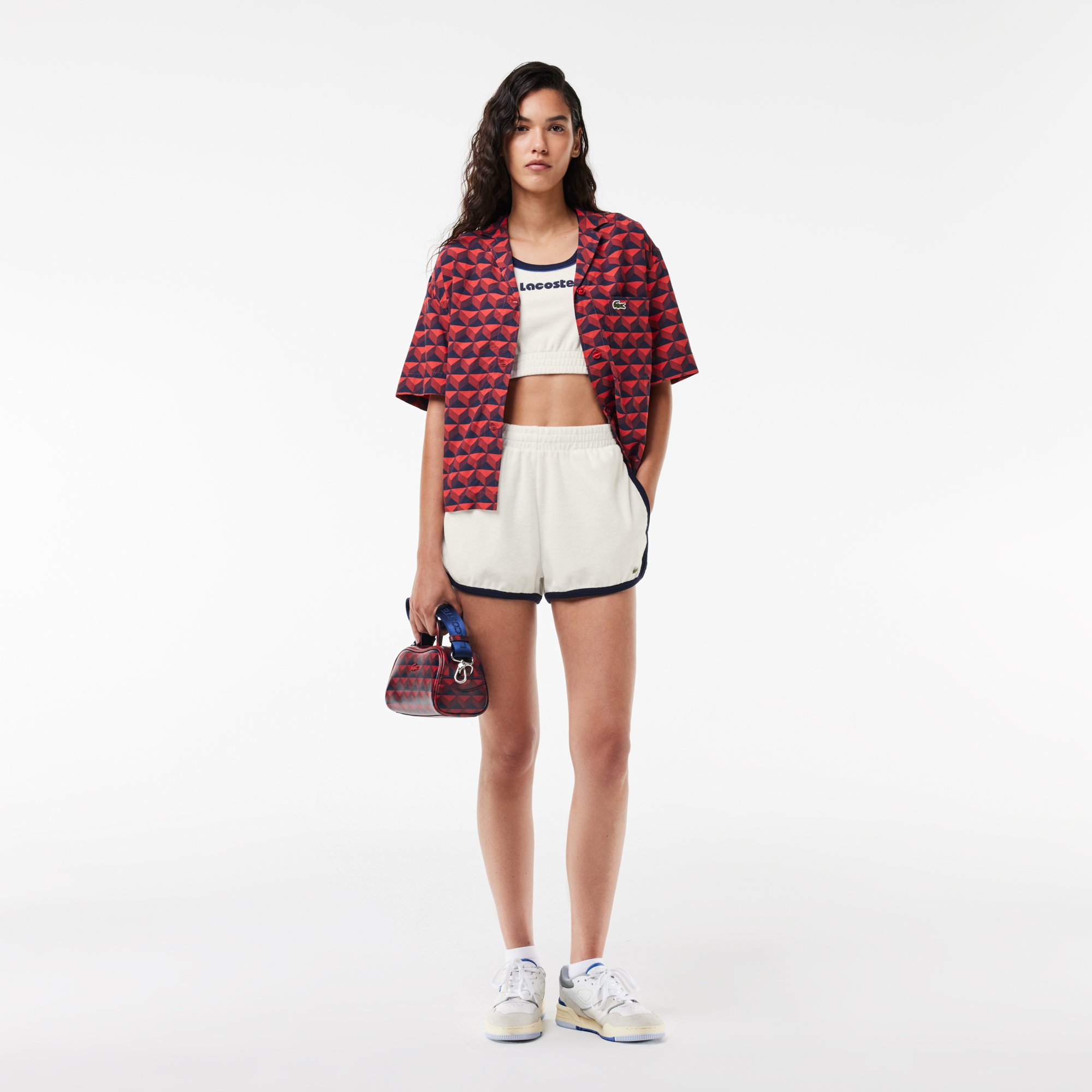 Áo Ngực Thể Thao Lacoste Nữ Thêu Logo Chất Liệu Terry Cotton