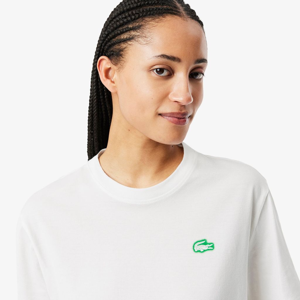 Áo Thun Lacoste Nữ Chất Liệu Jersey Hoạ Tiết In Cá Sấu