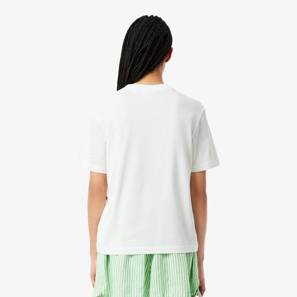 Áo Thun Lacoste Nữ Chất Liệu Jersey Hoạ Tiết In Cá Sấu