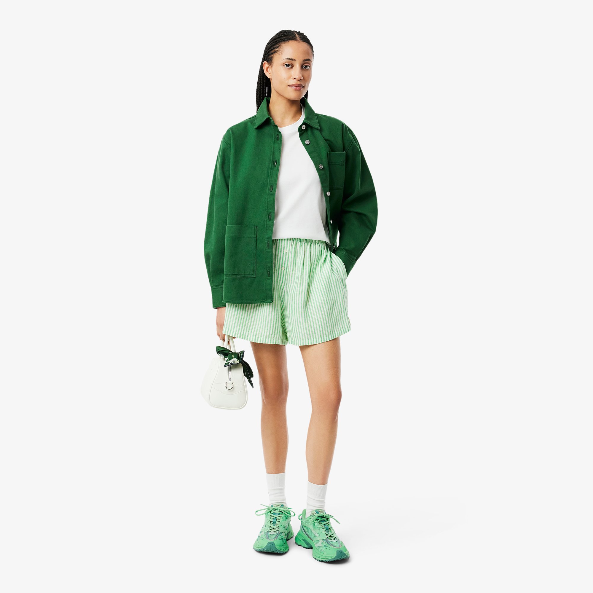 Áo Thun Lacoste Nữ Chất Liệu Jersey Hoạ Tiết In Cá Sấu