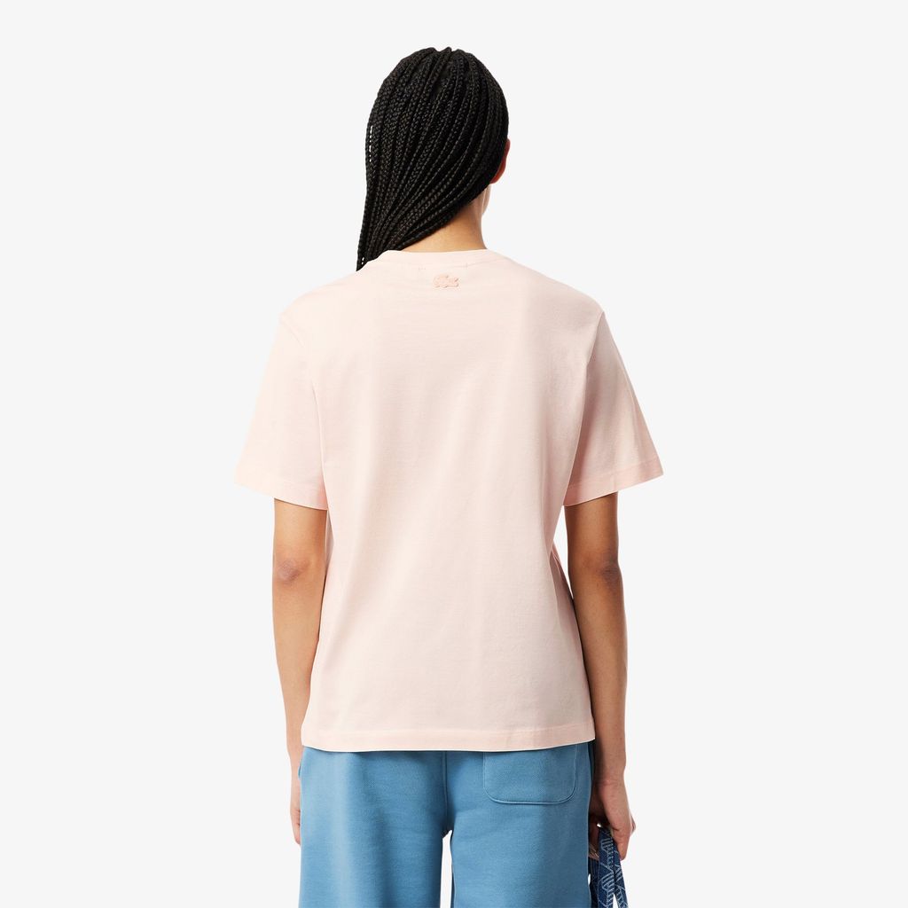 Áo Thun Lacoste Nữ Chất Liệu Jersey Hoạ Tiết In Cá Sấu