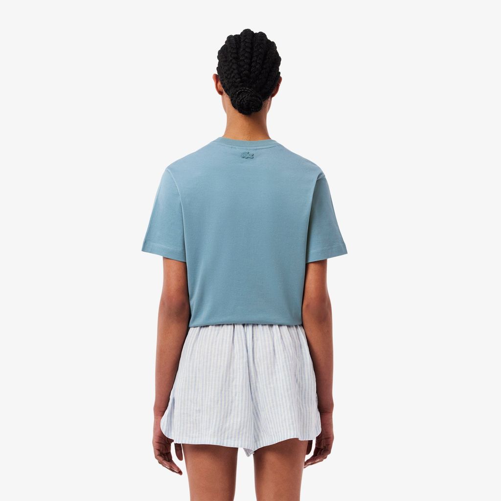 Áo Thun Lacoste Nữ Chất Liệu Jersey Hoạ Tiết In Cá Sấu