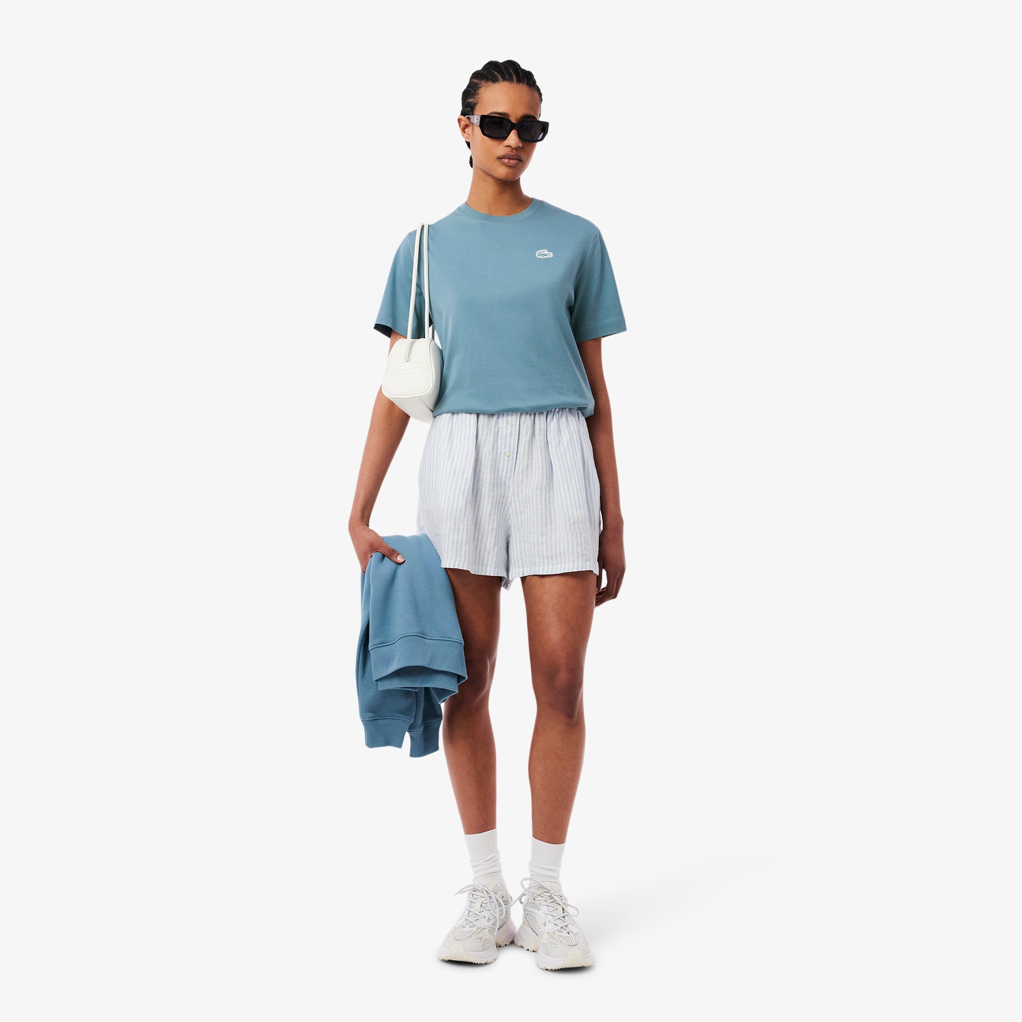 Áo Thun Lacoste Nữ Chất Liệu Jersey Hoạ Tiết In Cá Sấu