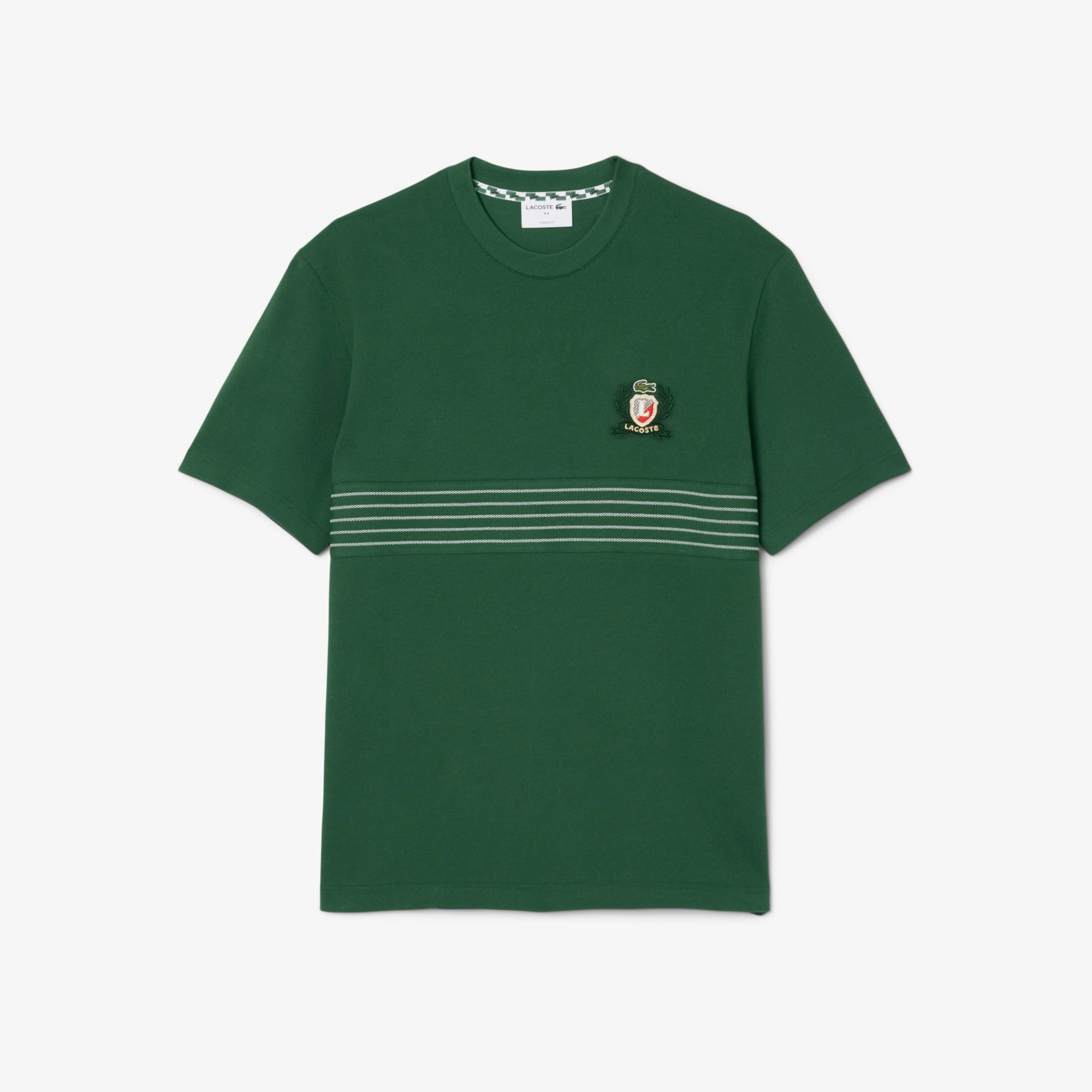 Áo Thun Lacoste Nam Chất Liệu Piqué Thêu Huy Hiệu