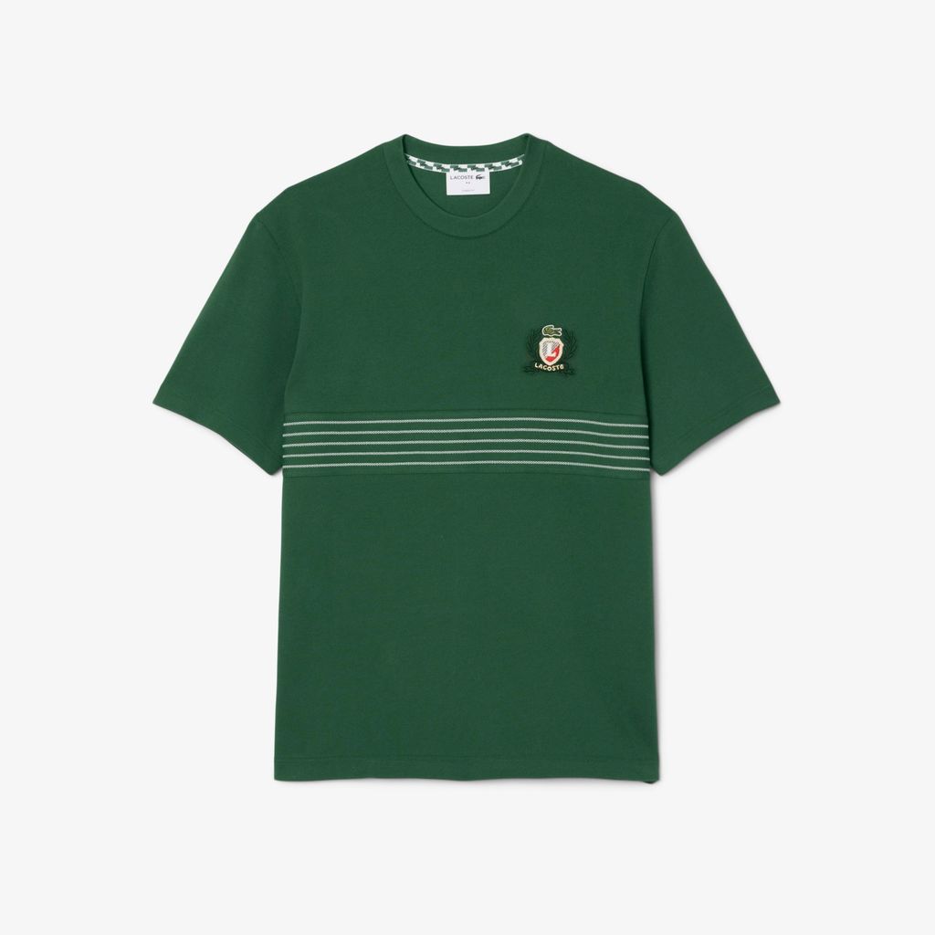 Áo Thun Lacoste Nam Chất Liệu Piqué Thêu Huy Hiệu