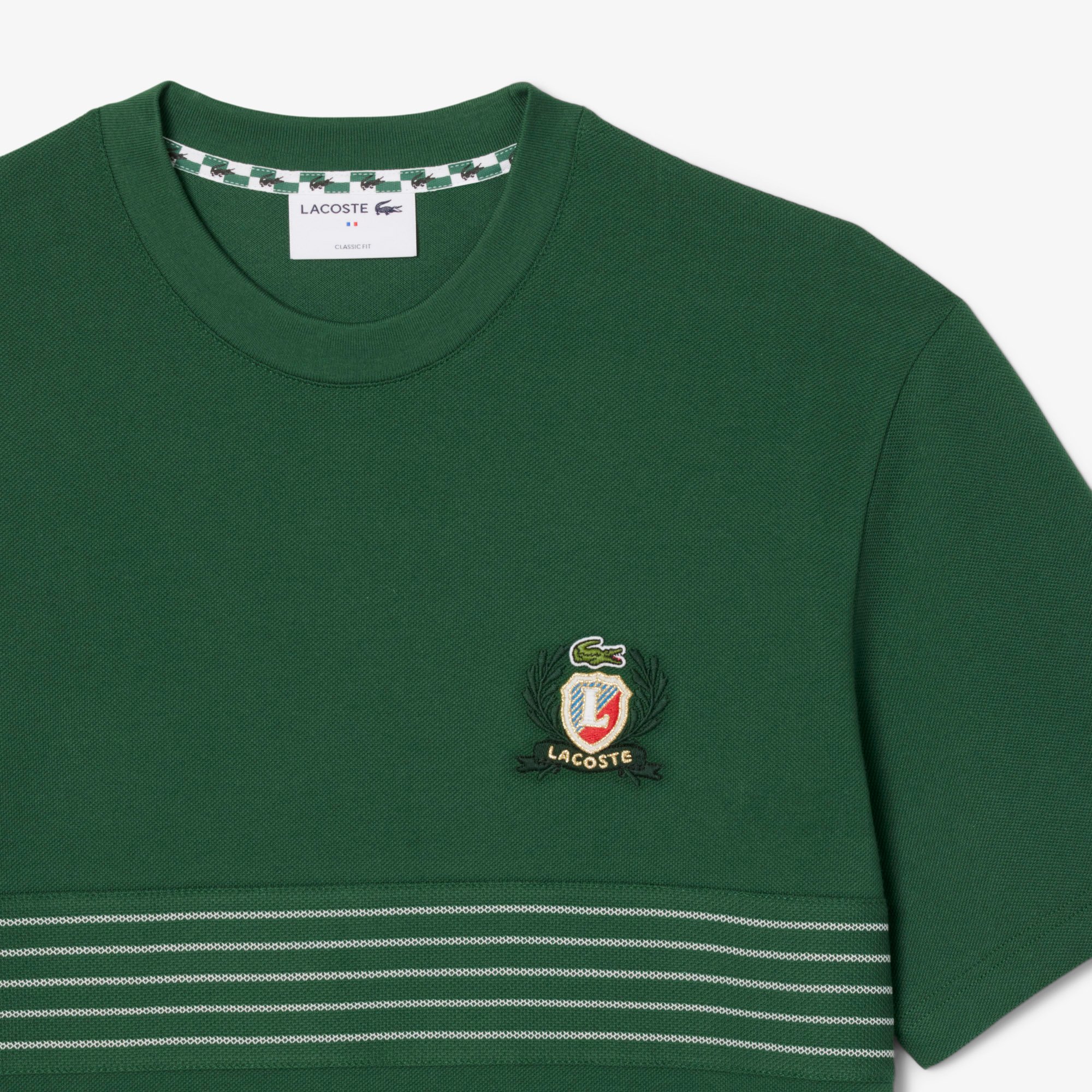 Áo Thun Lacoste Nam Chất Liệu Piqué Thêu Huy Hiệu