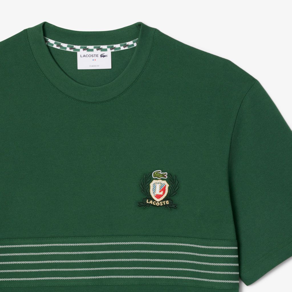 Áo Thun Lacoste Nam Chất Liệu Piqué Thêu Huy Hiệu