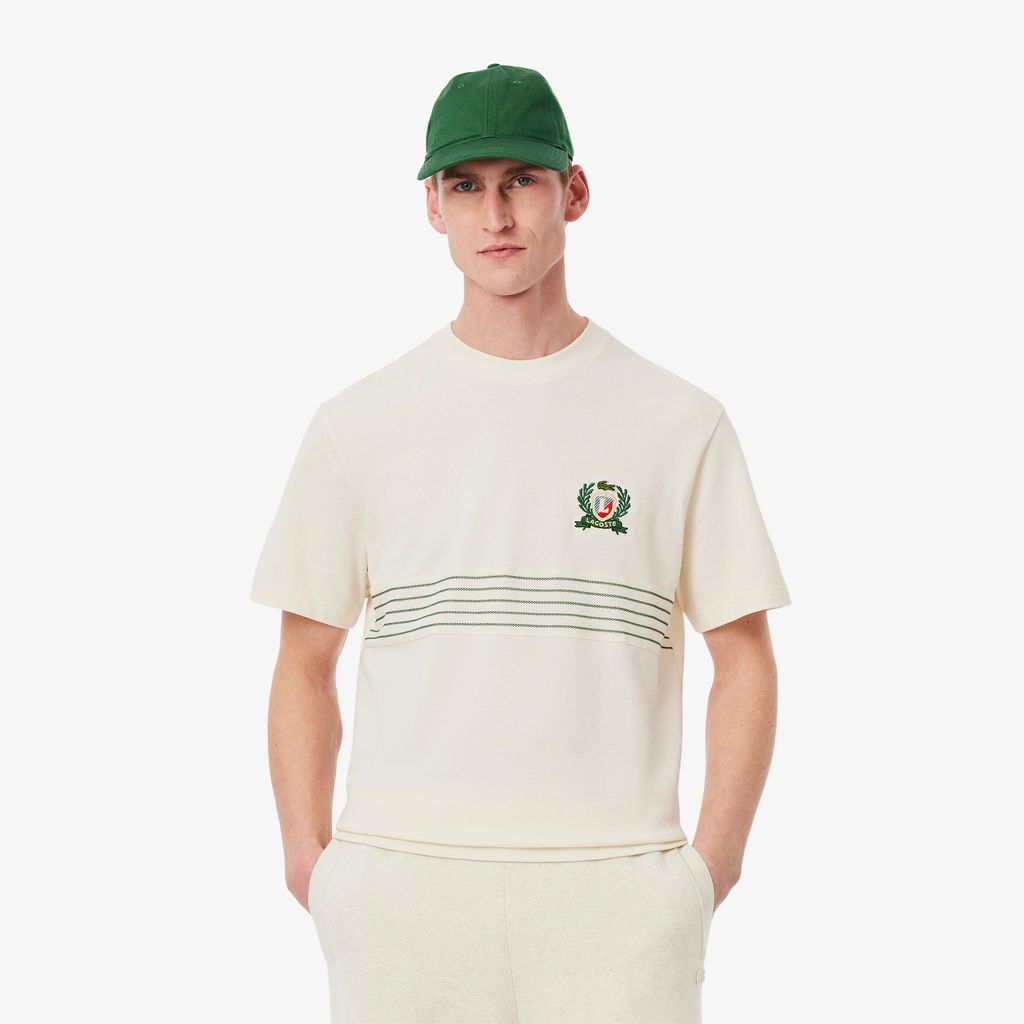 Áo Thun Lacoste Nam Chất Liệu Piqué Thêu Huy Hiệu