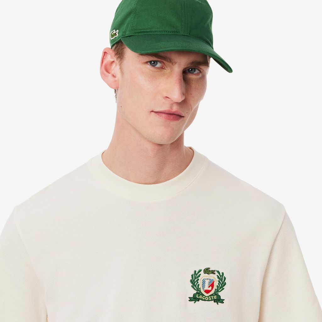 Áo Thun Lacoste Nam Chất Liệu Piqué Thêu Huy Hiệu