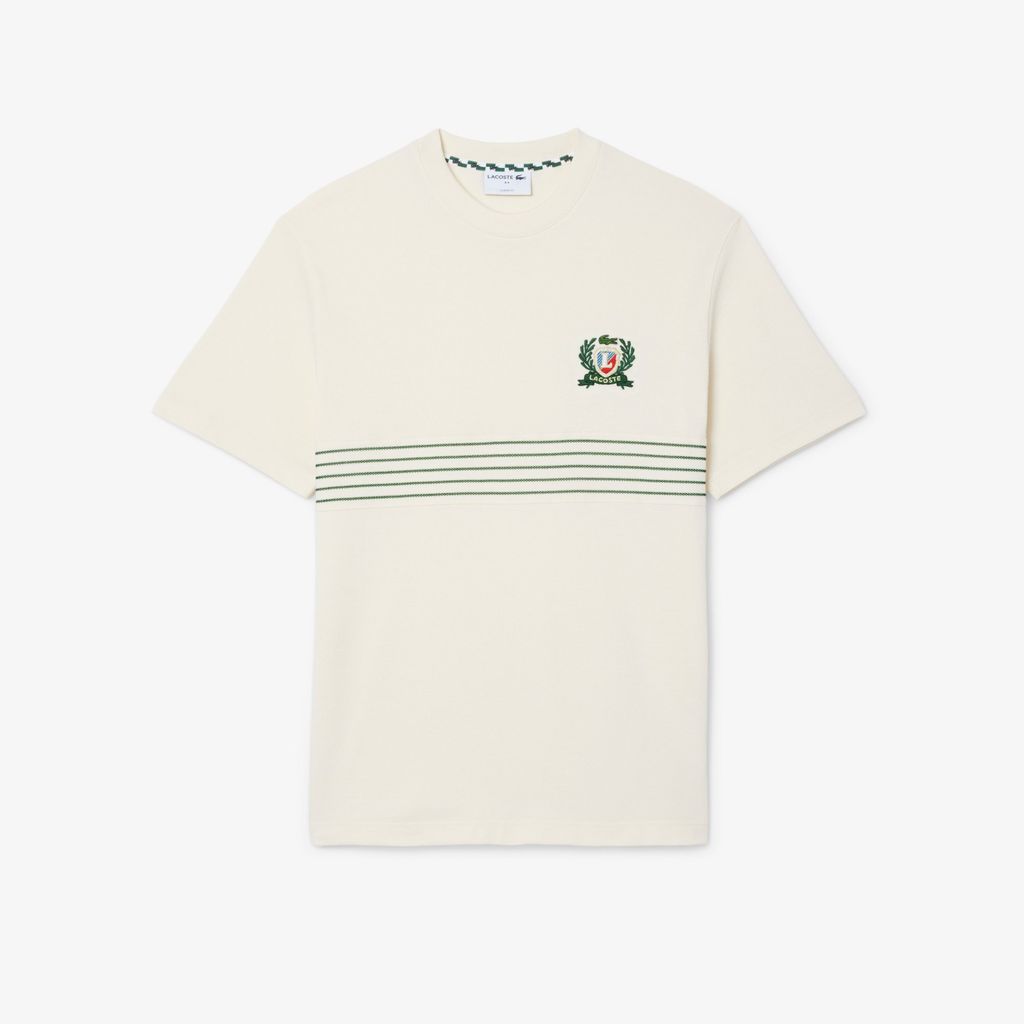 Áo Thun Lacoste Nam Chất Liệu Piqué Thêu Huy Hiệu