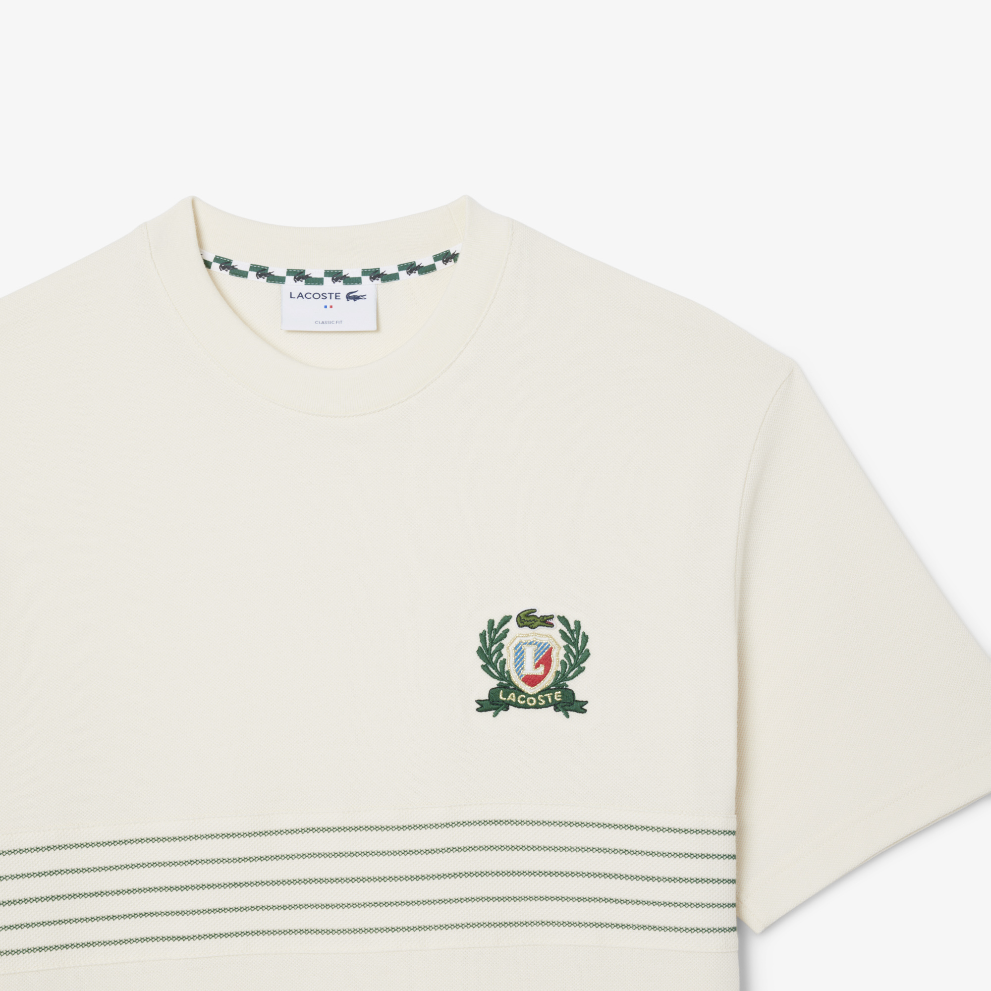 Áo Thun Lacoste Nam Chất Liệu Piqué Thêu Huy Hiệu